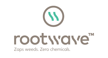 rootwave Elektroherbizid-Technologie rootwave Logo – Zaps weeds. Zero chemicals.
